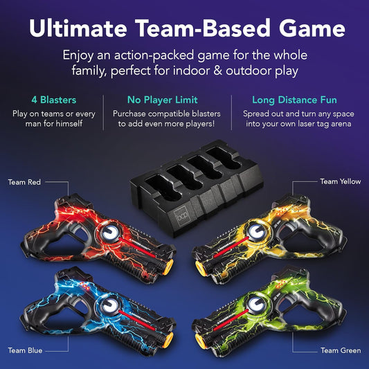 🔫 VoltStrike™ Rechargeable Laser Tag Set (4 Blasters + Charging Dock)