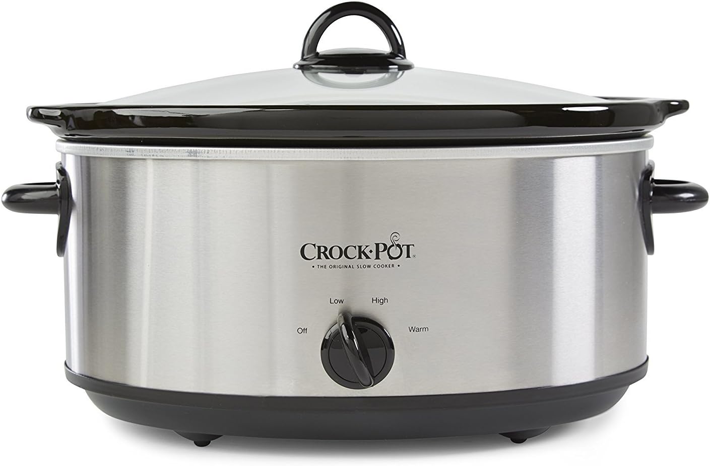 Crock-Pot 7 Quart Oval Manual Slow Cooker, Stainless Steel (SCV700-S-BR), Versatile Cookware for Large Families
