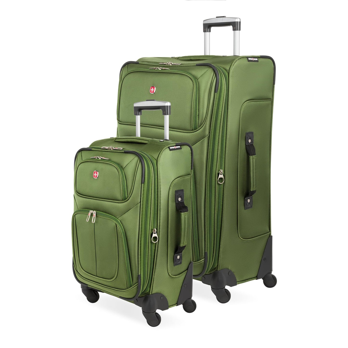 SwissGear Sion Softside Expandable Luggage with Spinner Wheels, Dark Grey, 2-Piece Set (21/25)