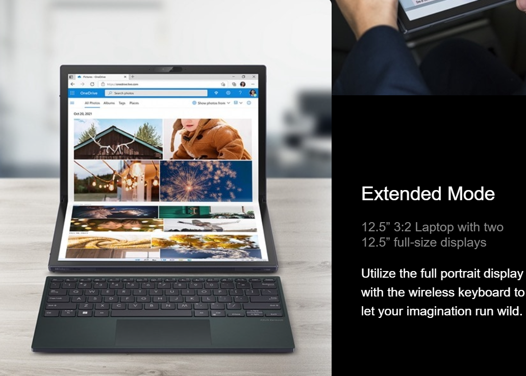 Hybrid Tablet-Laptop ASUS ZenBook 17 Fold OLED Laptop, 17.3” 4:3 Touch True Black 500 Display, Intel Evo Platform: Core i7-1250U CPU, Iris Xe Graphics, 16GB RAM, 1TB SSD, Windows 11 Pro, Tech Black, UX9702AA-XB79FT