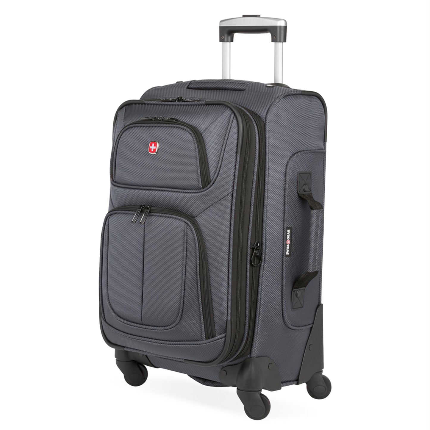 SwissGear Sion Softside Expandable Luggage with Spinner Wheels, Dark Grey, 2-Piece Set (21/25)2
