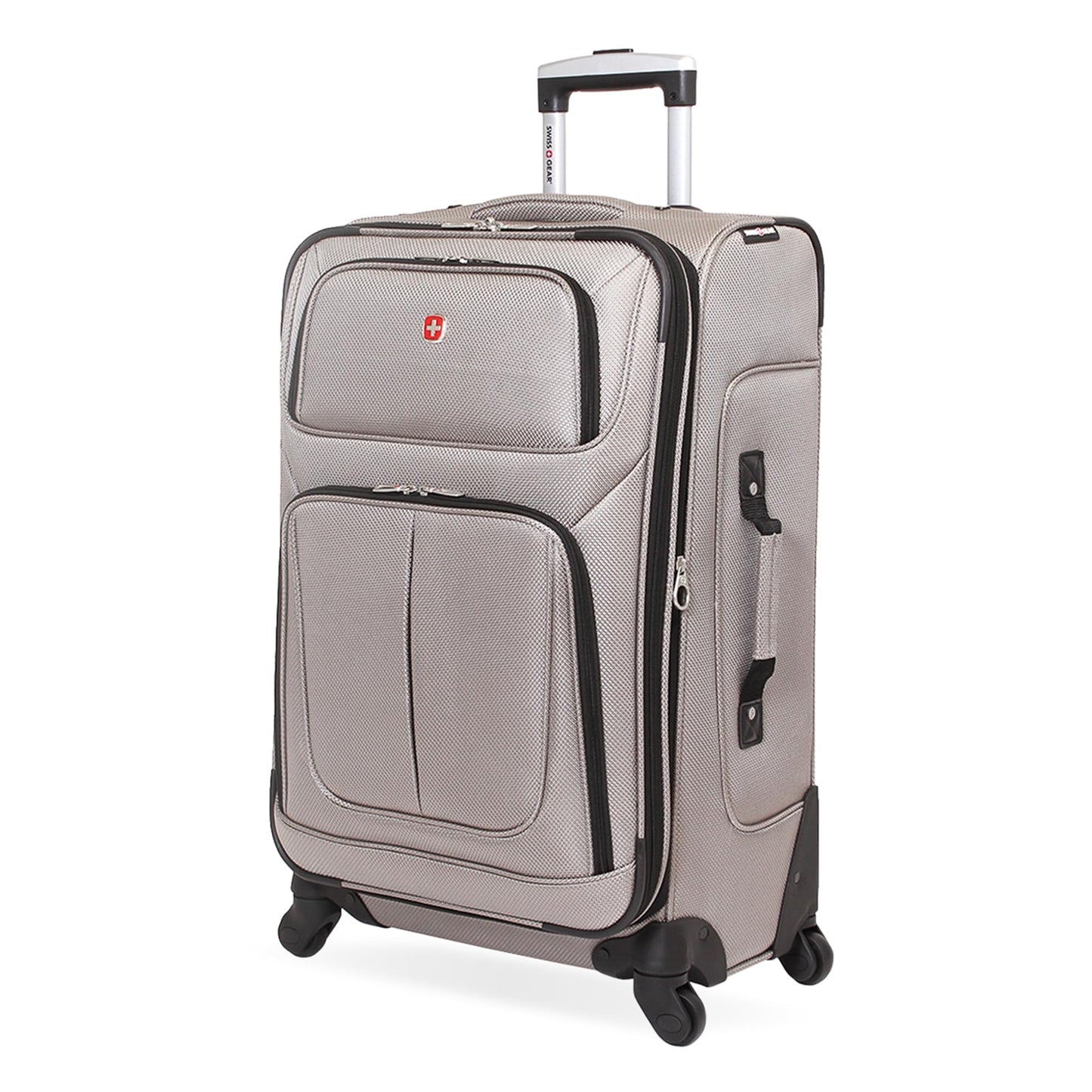 SwissGear Sion Softside Expandable Luggage with Spinner Wheels, Dark Grey, 2-Piece Set (21/25)
