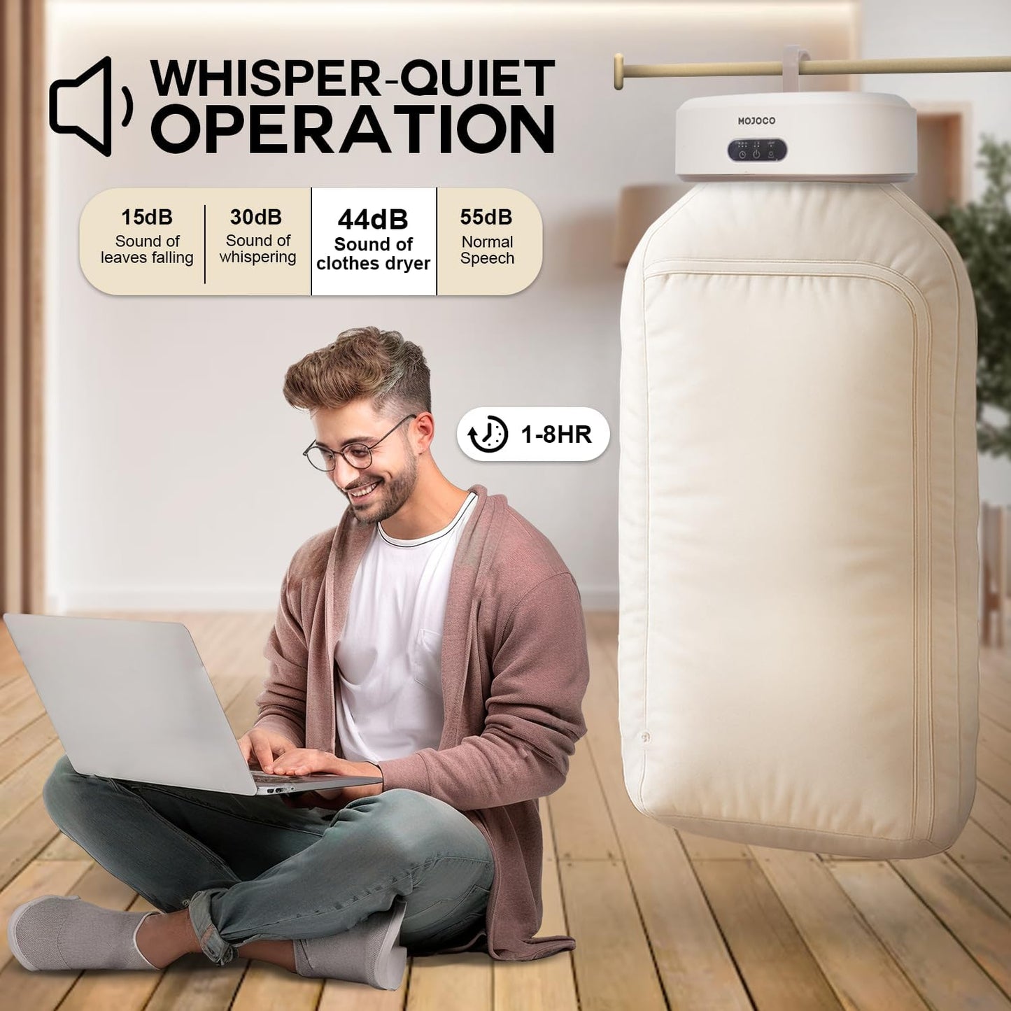 Portable Clothes Dryer - Mini/Compact Dryer for Apartment, RV, Travel - Small Quiet Fast-Drying Machine with Adjustable Timer & Hassle-Free Setup