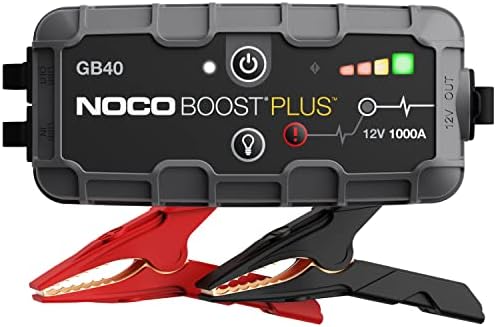 NOCO Boost GB40: 1000A UltraSafe Jump Starter – 12V Lithium Battery Booster Pack, Portable Jump Box, Power Bank & Jumper Cables - for 6.0L Gas and 3.0L Diesel Engines