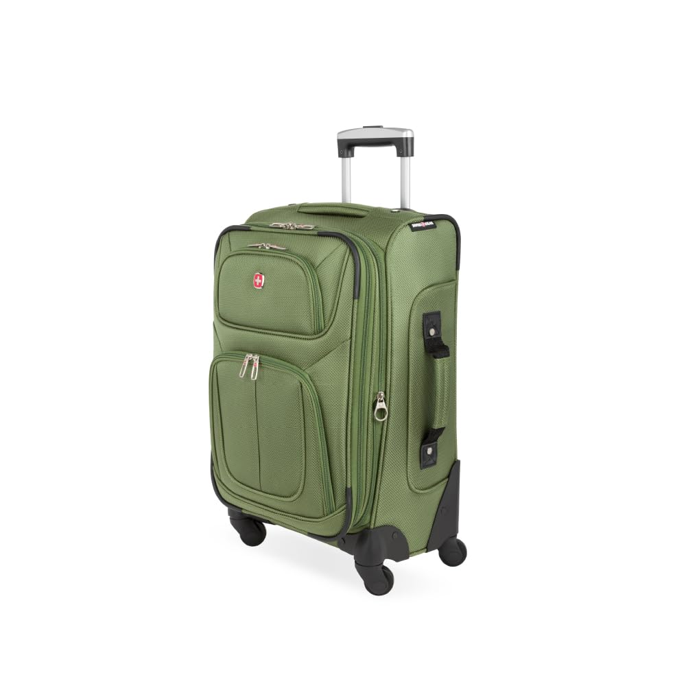 SwissGear Sion Softside Expandable Luggage with Spinner Wheels, Dark Grey, 2-Piece Set (21/25)