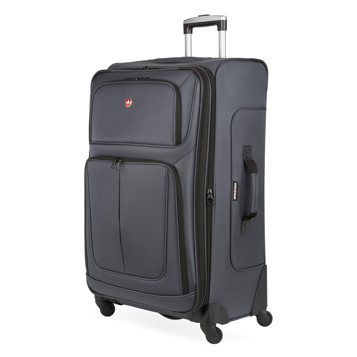 SwissGear Sion Softside Expandable Luggage with Spinner Wheels, Dark Grey, 2-Piece Set (21/25)2