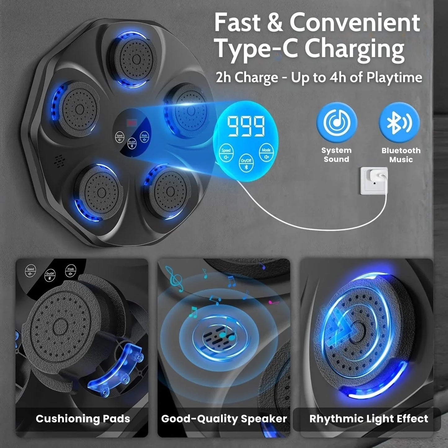 🥊 Music Boxing Machine + FREE Boxing Gloves 🎶