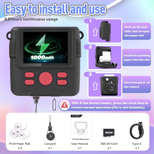 📸✨ SnapSpark™ Kids Instant Print Camera