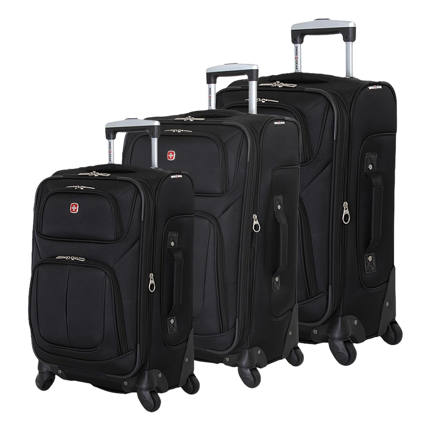 SwissGear Sion Softside Expandable Luggage with Spinner Wheels, Dark Grey, 2-Piece Set (21/25)2