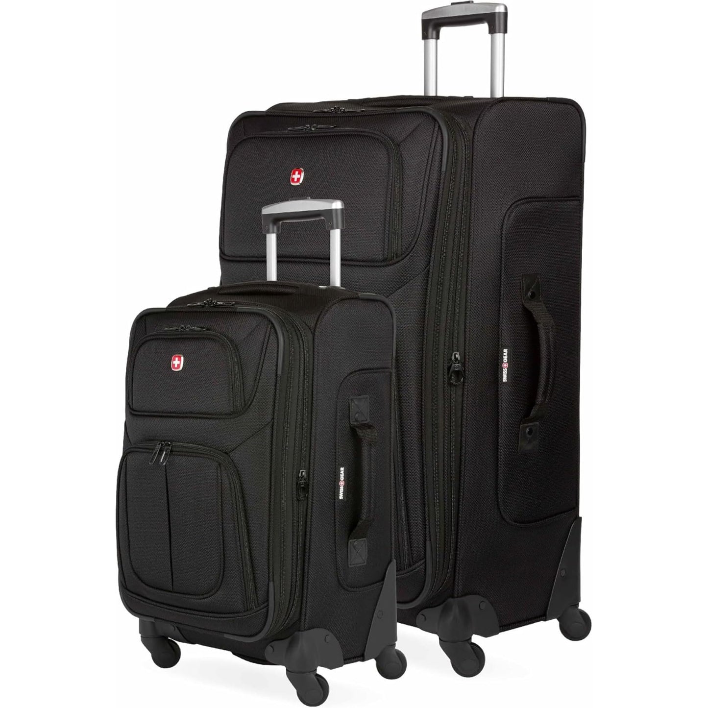 SwissGear Sion Softside Expandable Luggage with Spinner Wheels, Dark Grey, 2-Piece Set (21/25)2
