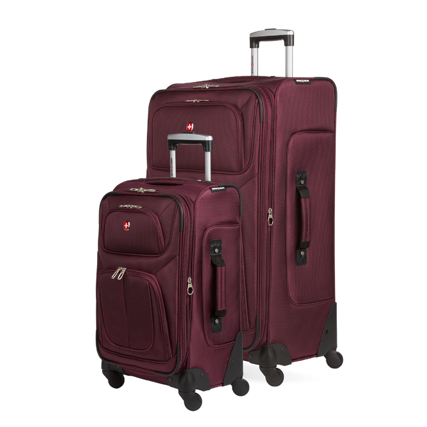 SwissGear Sion Softside Expandable Luggage with Spinner Wheels, Dark Grey, 2-Piece Set (21/25)