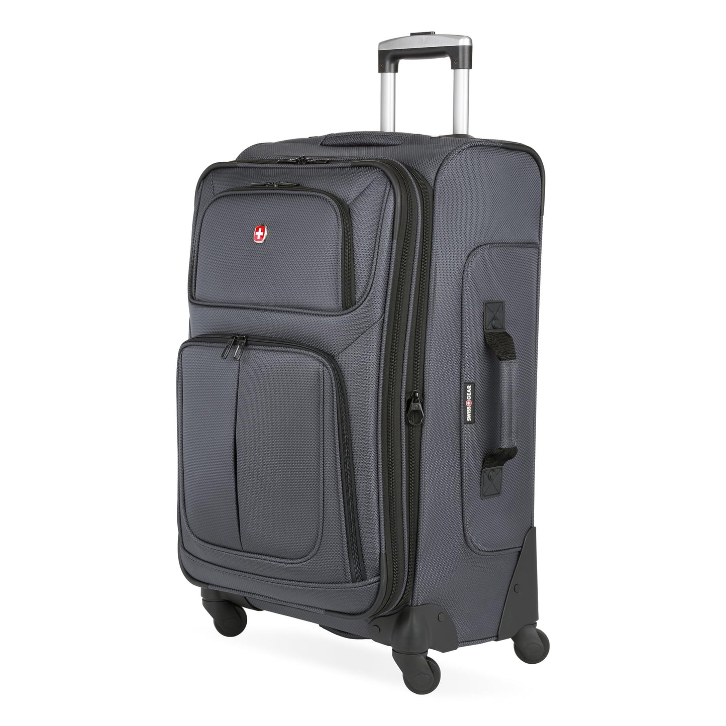 SwissGear Sion Softside Expandable Luggage with Spinner Wheels, Dark Grey, 2-Piece Set (21/25)2