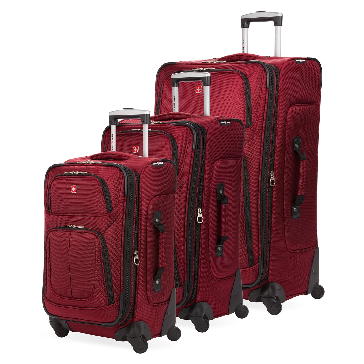 SwissGear Sion Softside Expandable Luggage with Spinner Wheels, Dark Grey, 2-Piece Set (21/25)